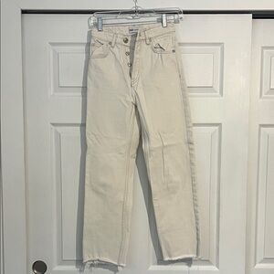 Zara Women's High Rise Cream Jeans